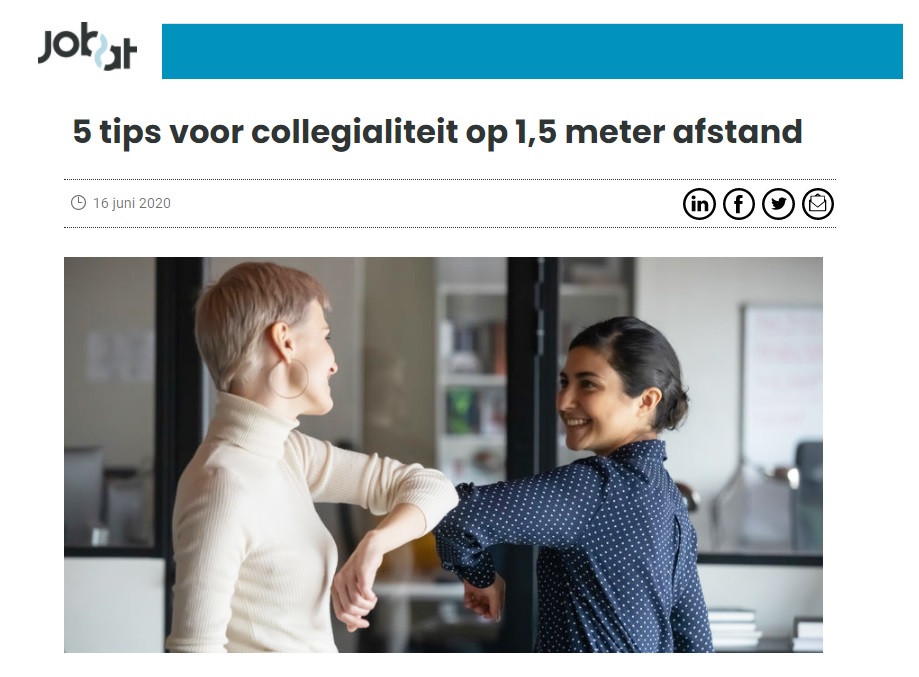 2020.06.16 Jobat - tips voor collegialiteit op 1.5 meter
