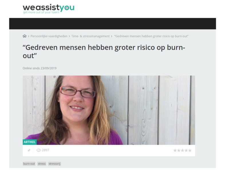 Gedreven mensen hebben groter risico op burn-out Gedreven mensen hebben groter risico op burn-out