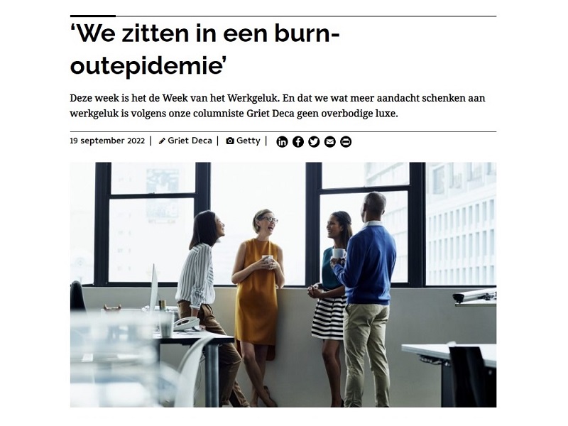 We zitten met een burn-out epidemie