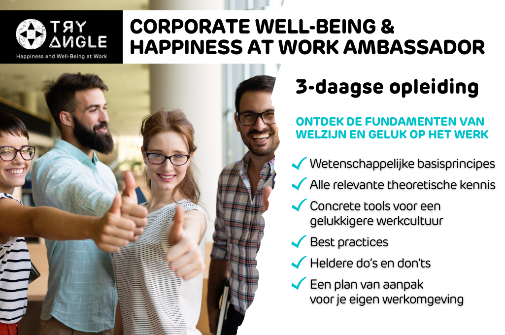 Werkgeluk Ambassadeur Opleiding Corporate well-being and happiness at work ambassador training