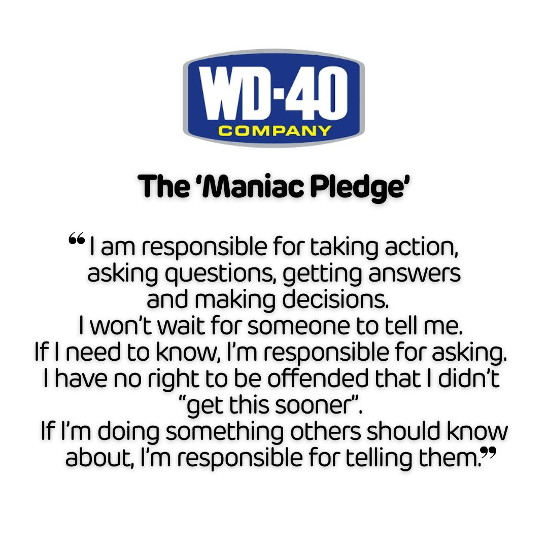 WD40 maniac pledge